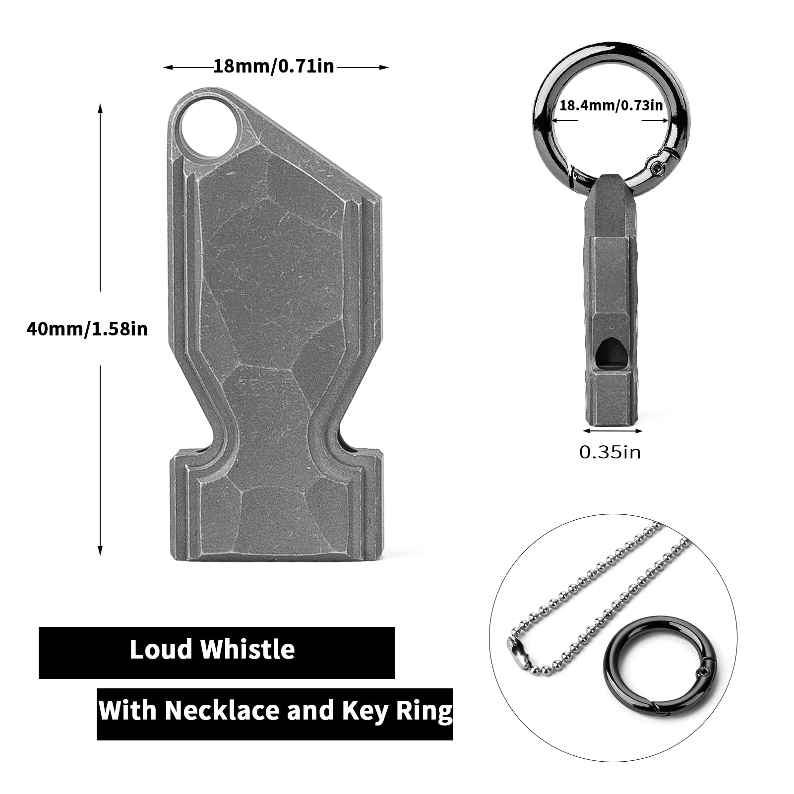 TISUR EDC Safety Protector offers high pitch for camping and hiking signaling.