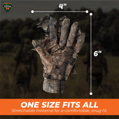 Titan 3D camouflage gloves featuring a textured rubber grip for secure handling.