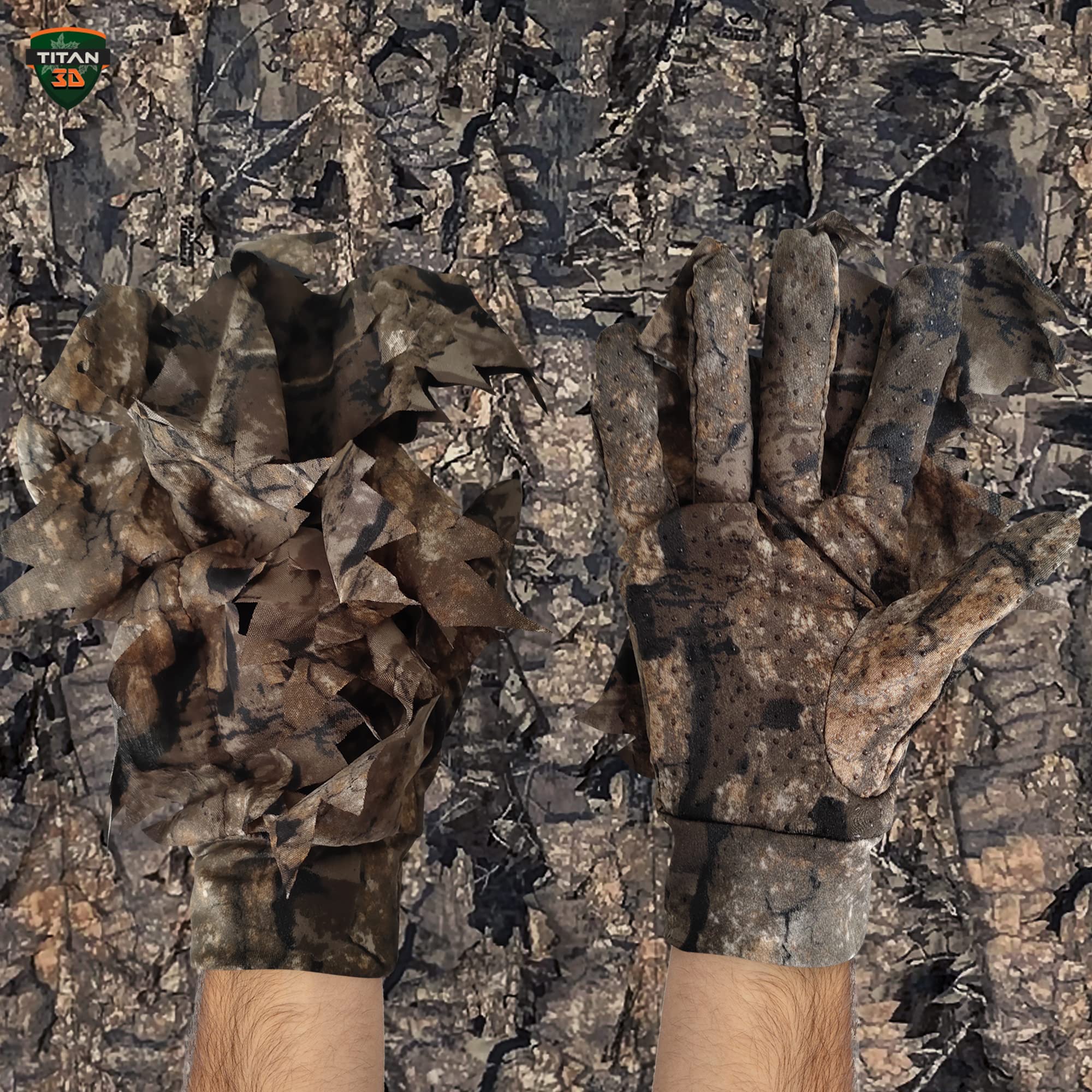 Titan 3D combat-ready gloves to complement your leafy suit.