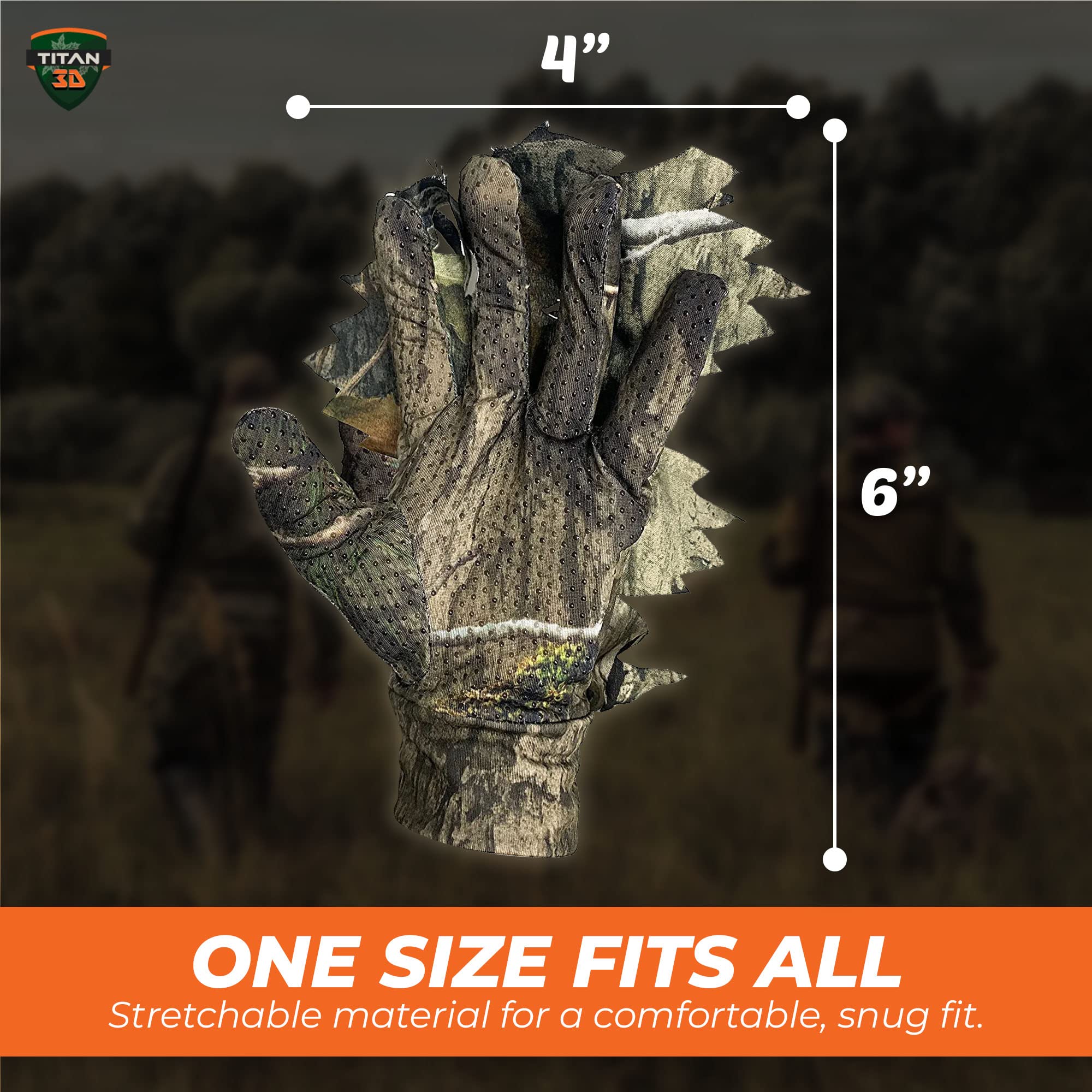 Titan 3D debris-free glove design prevents snagging on brush and grasses.