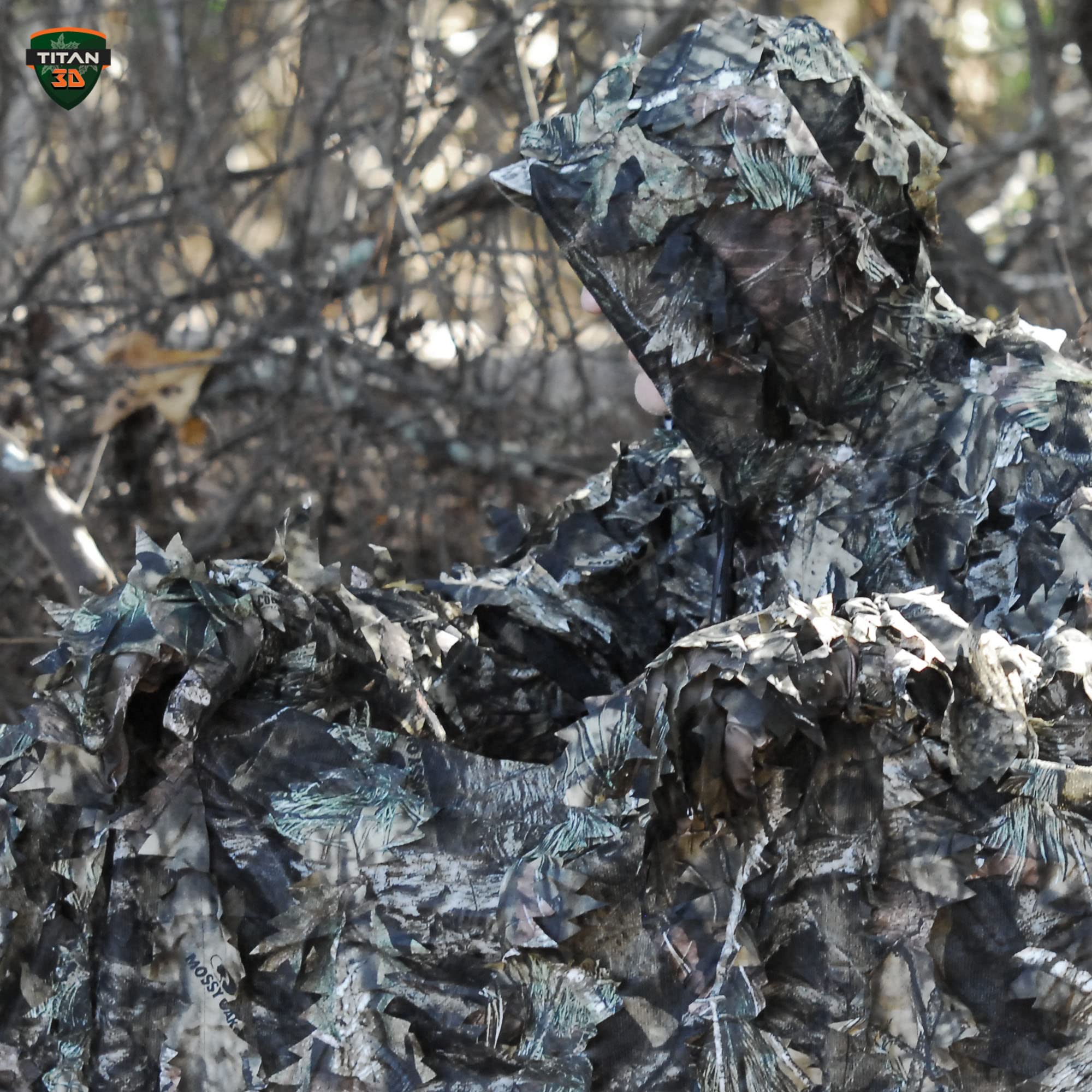 Titan 3D lightweight gloves stay breathable while blending into woodland surroundings.