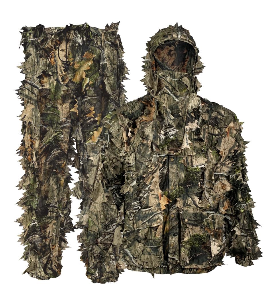 Titan 3D Outfitter leafy jacket and pants with dynamic leaves for deeper camouflage.