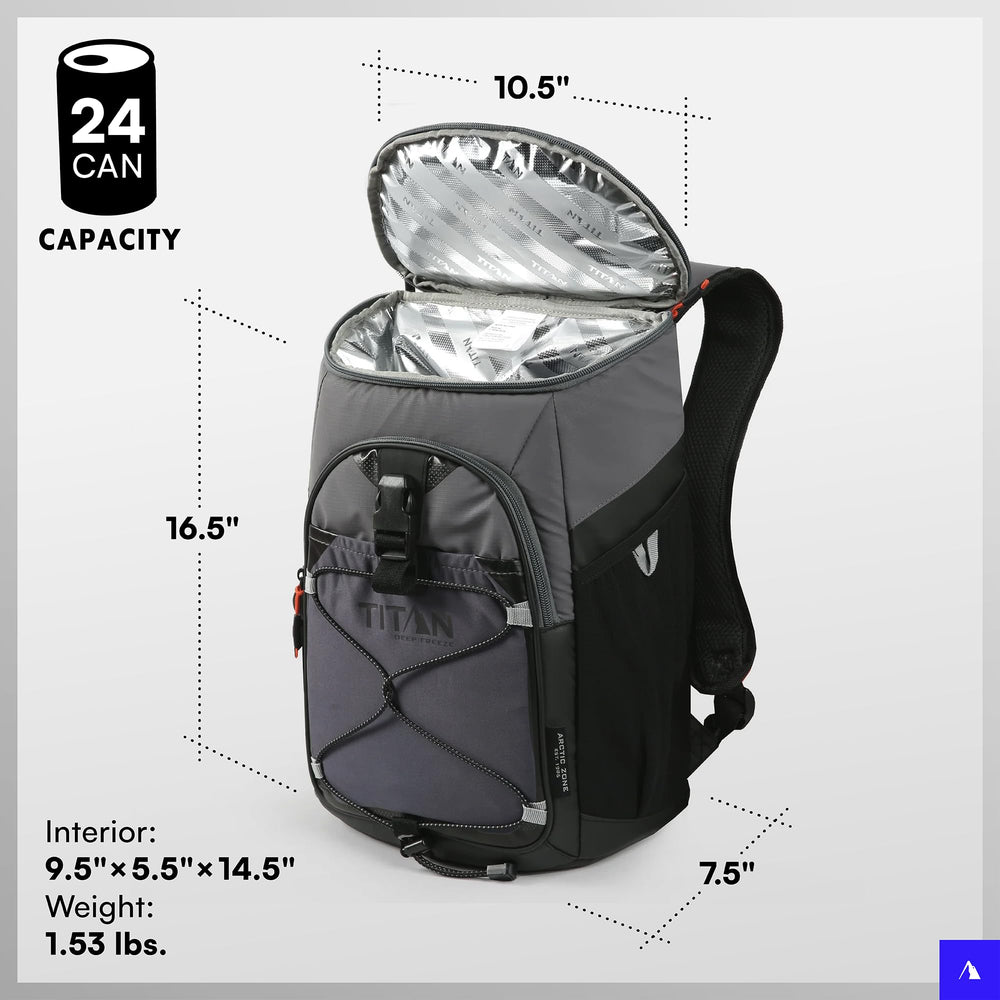 Titan Deep Freeze padded back with breathable mesh for comfort.