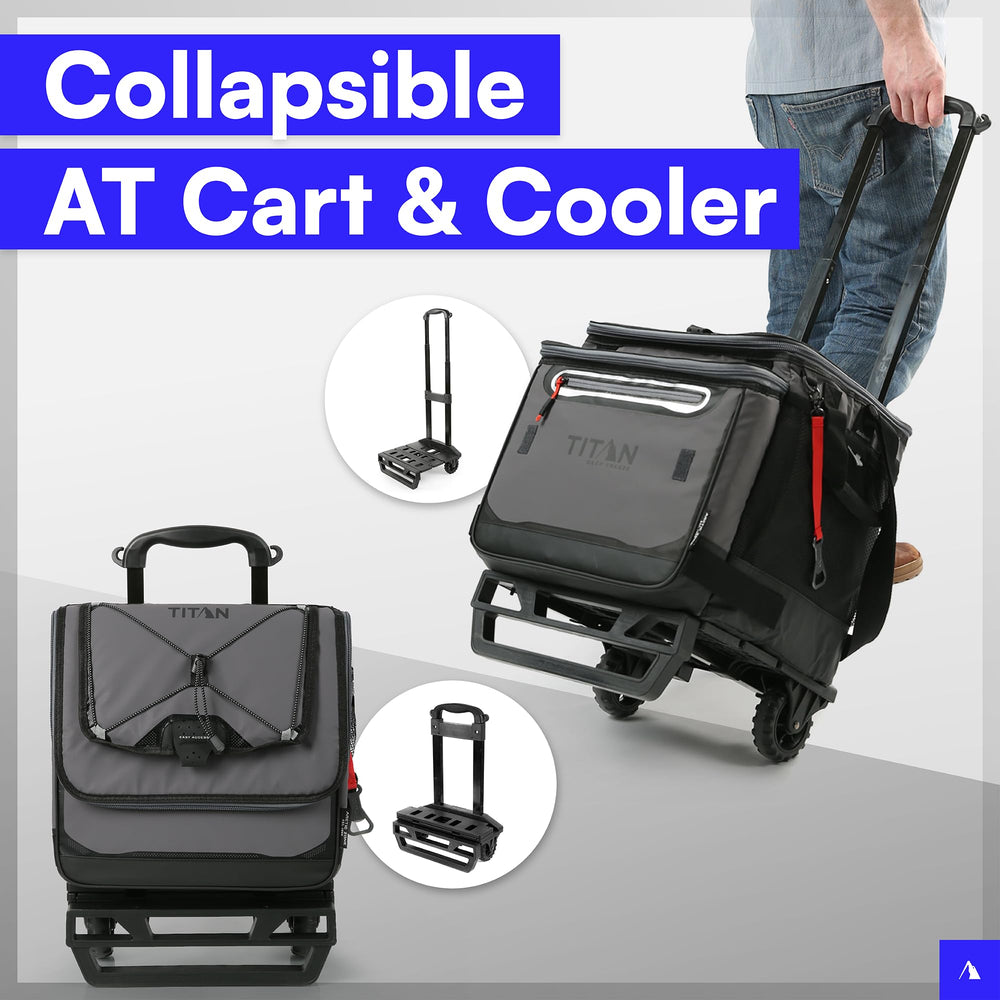 Titan by Arctic Zone cooler and all-terrain cart ready for transport