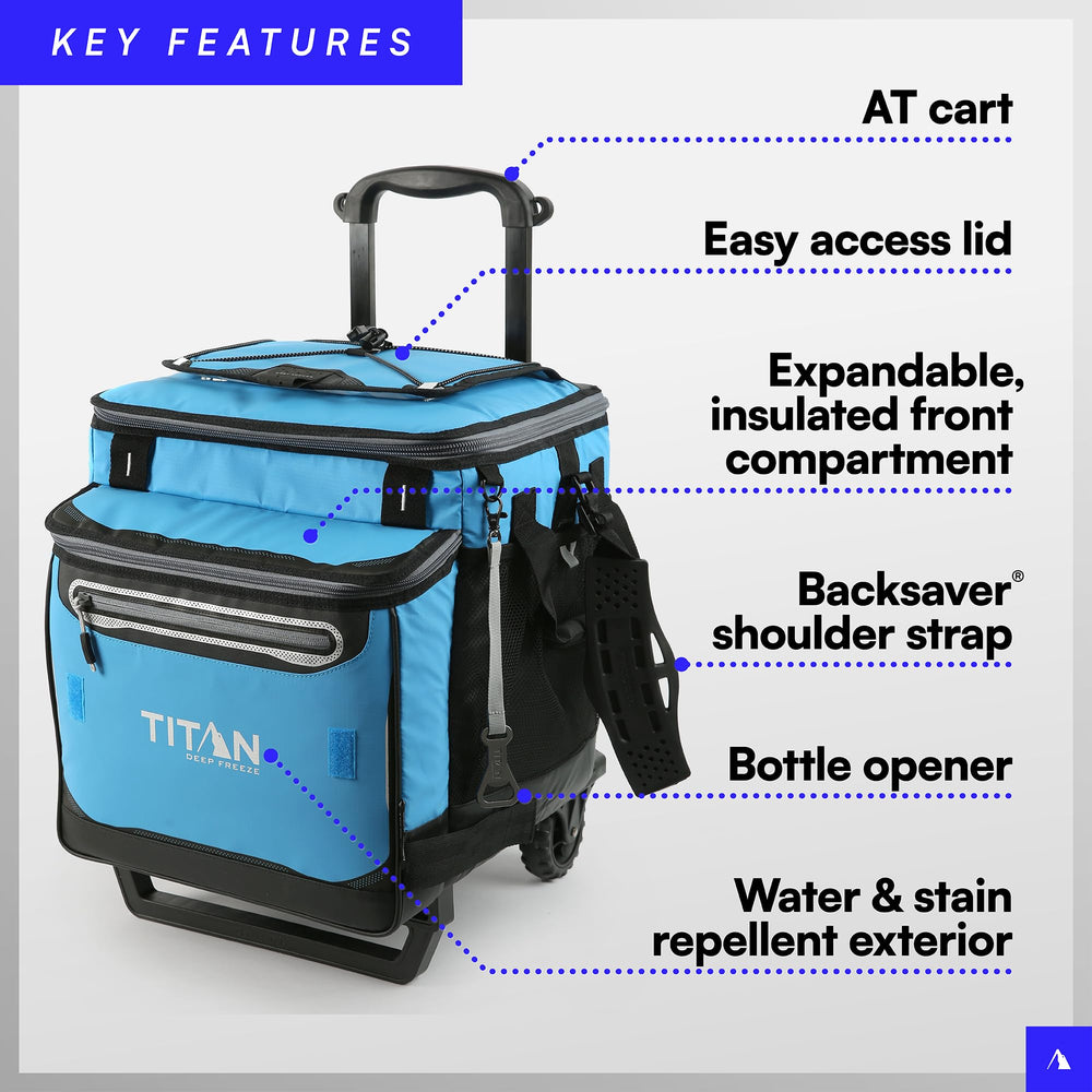 Titan by Arctic Zone Deep Freeze cooler easy-access lid for fast drinks at tailgates.