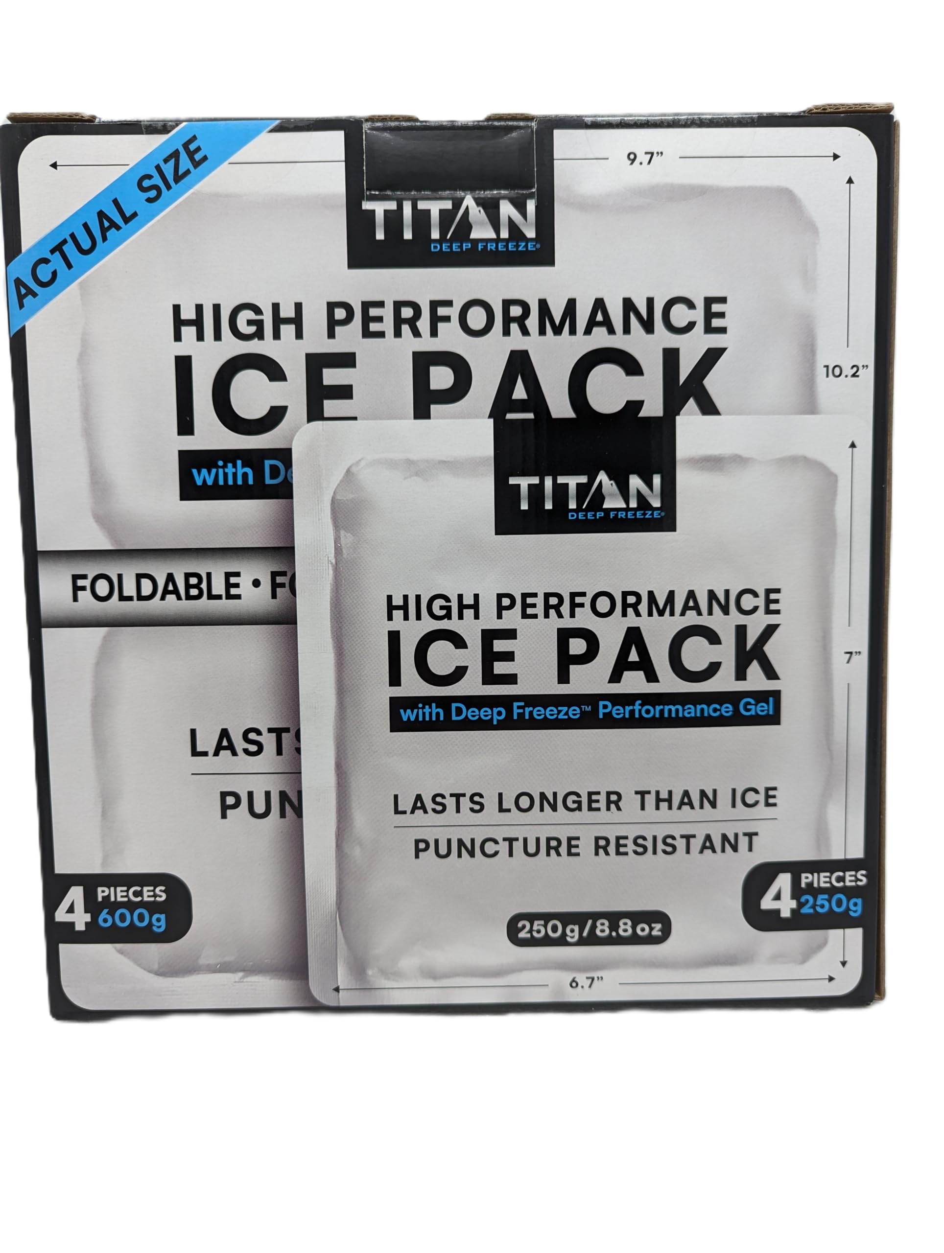Titan Deep Freeze 250g pack – side view for compact lunch bag cooling