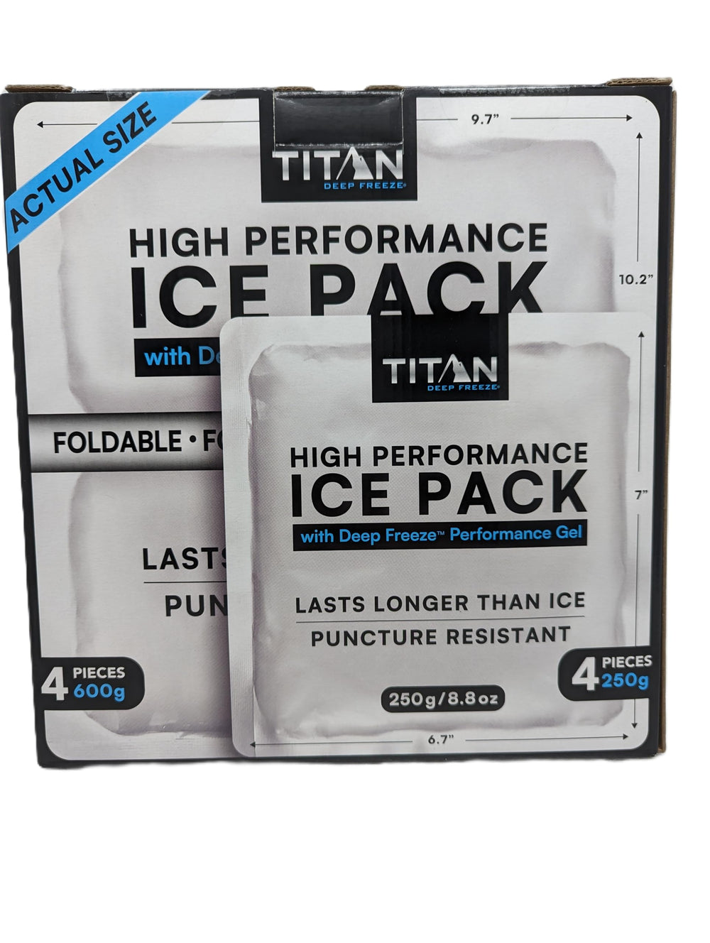 Titan Deep Freeze 250g pack – side view for compact lunch bag cooling