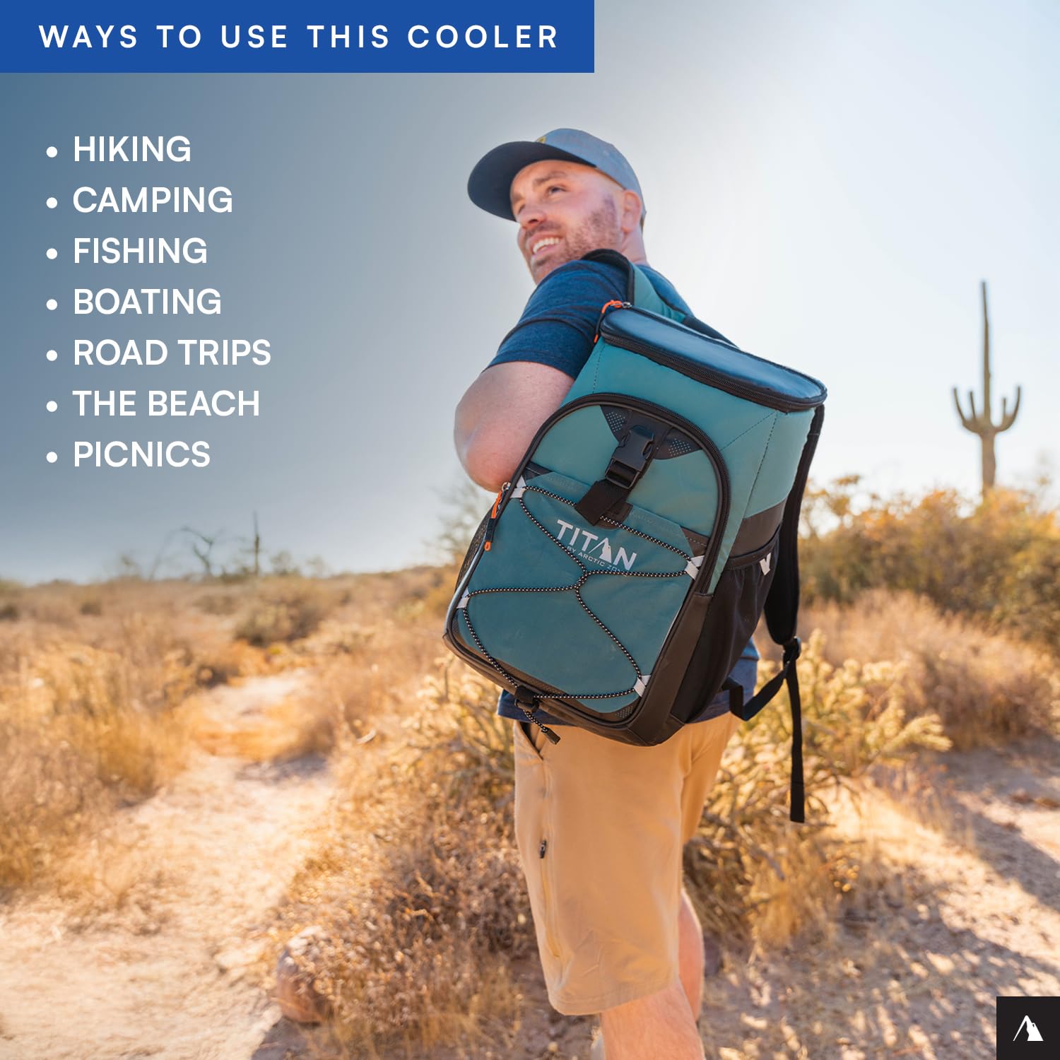 Titan Deep Freeze Backpack Cooler exterior is water and stain repellent for rugged use