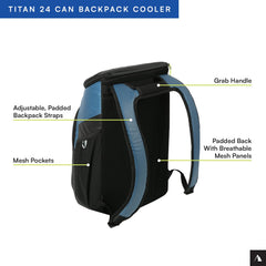 Titan Deep Freeze Backpack Cooler front insulated compartment preserves snacks and drinks