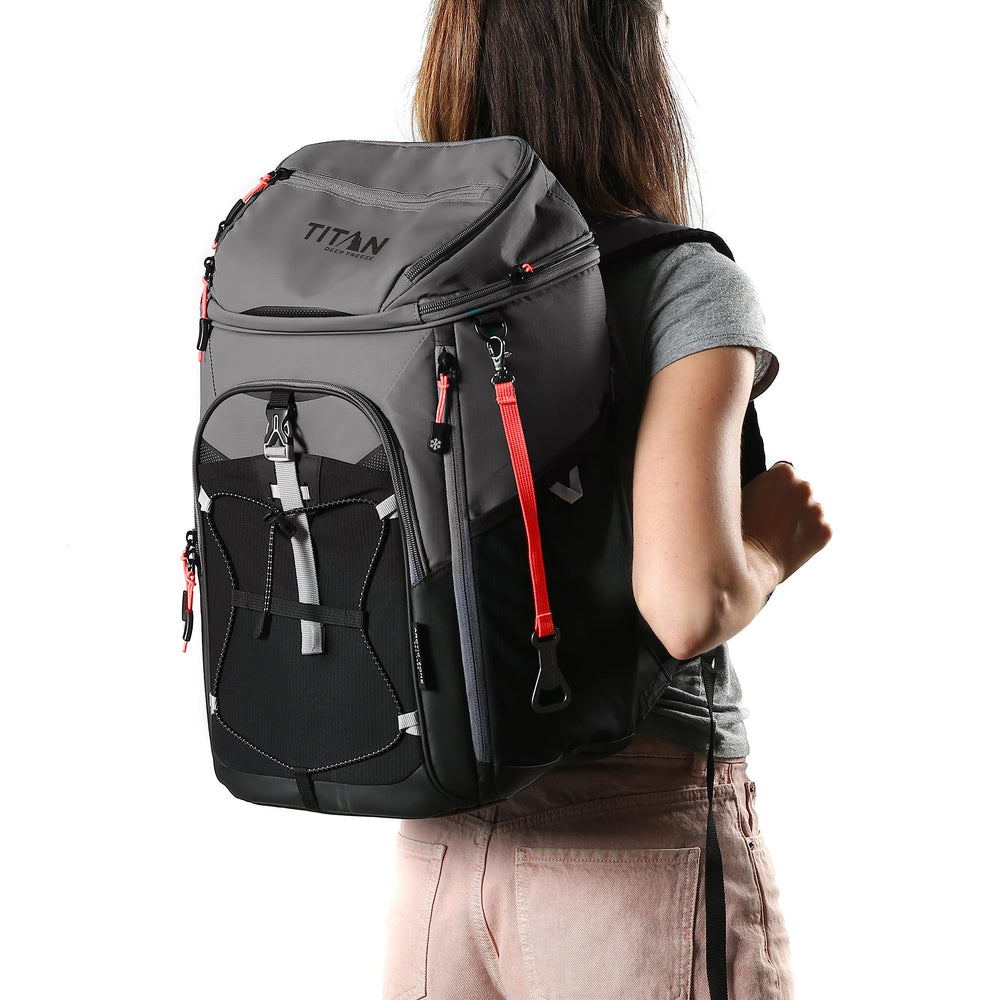 Titan Deep Freeze Ice Wall Backpack Cooler Microban interior helps odor control.