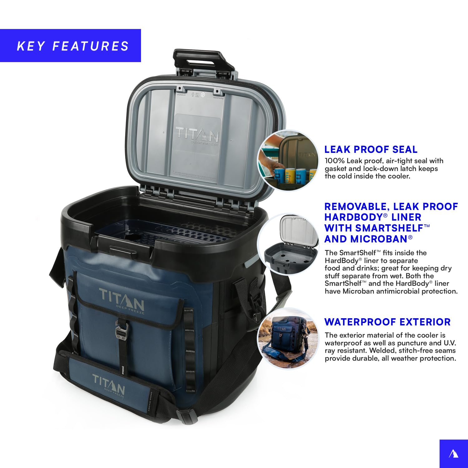 Radiant heat barrier detail on Titan Deep Freeze cooler for enhanced insulation