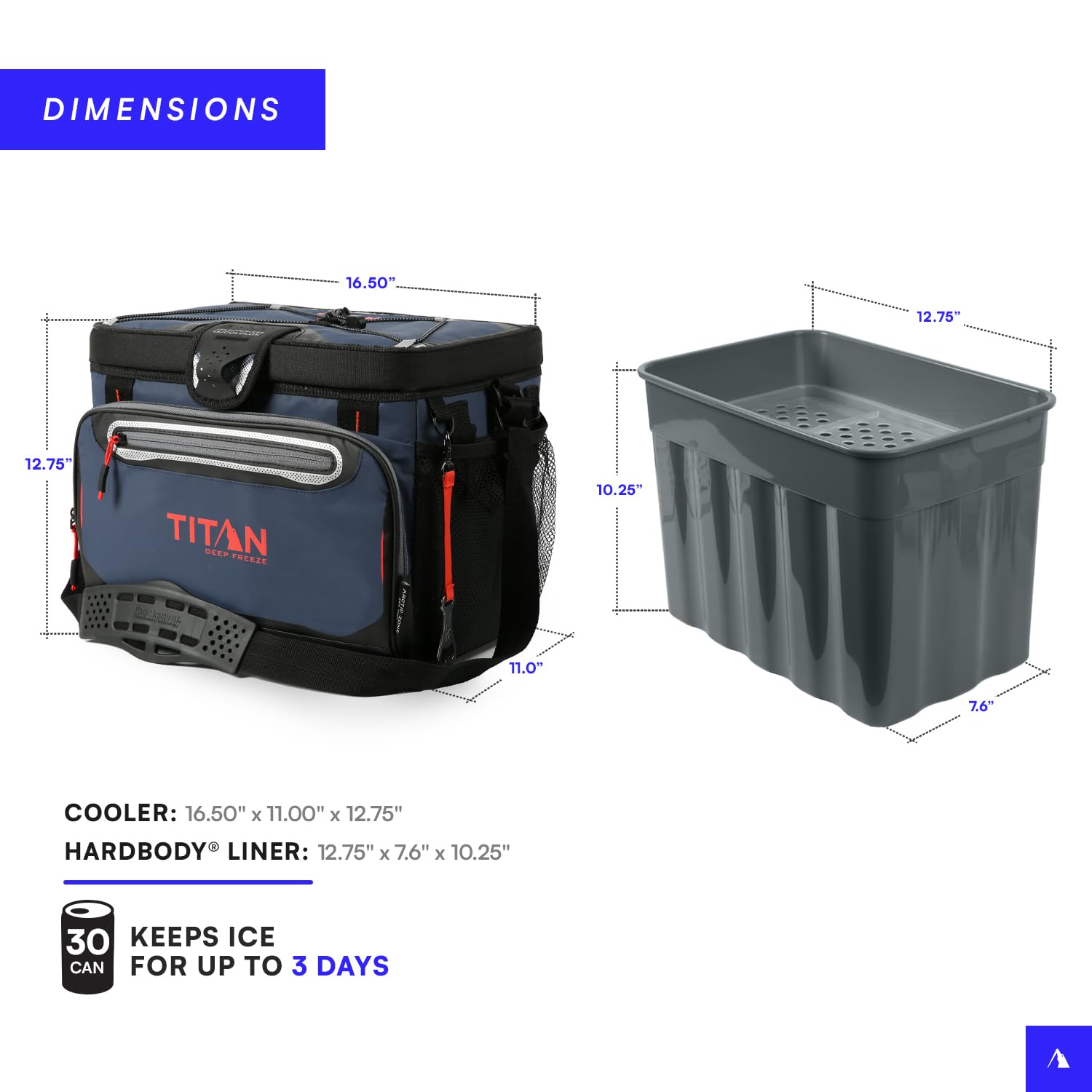 Titan Deep Freeze Rhino-Tech exterior resists water and stains for easy cleaning.