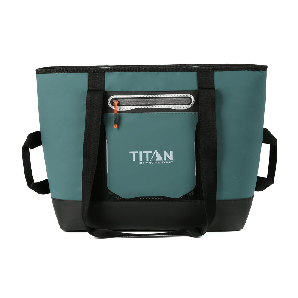 Titan Deep Freeze Tote Cooler with wide-mouth opening for easy access to drinks and snacks.