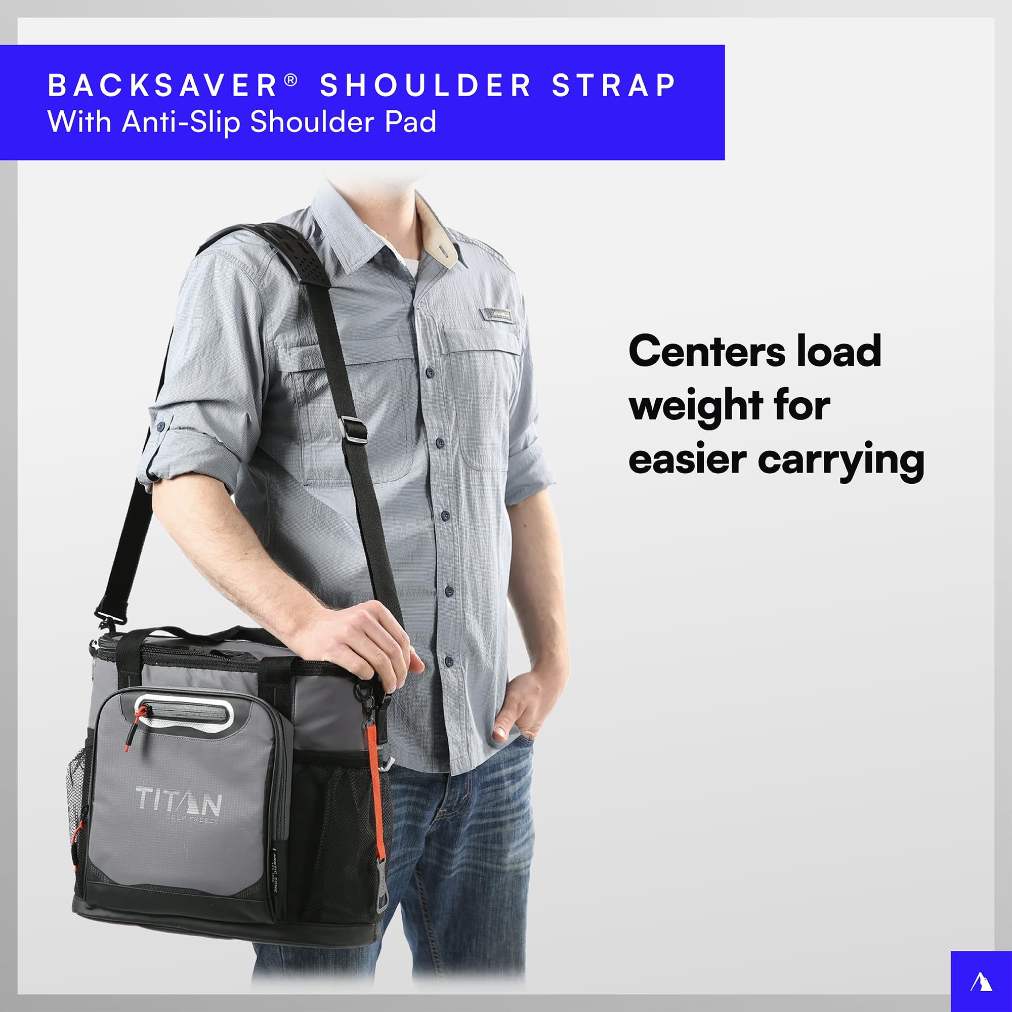 Backsaver strap reduces shoulder fatigue during trips.