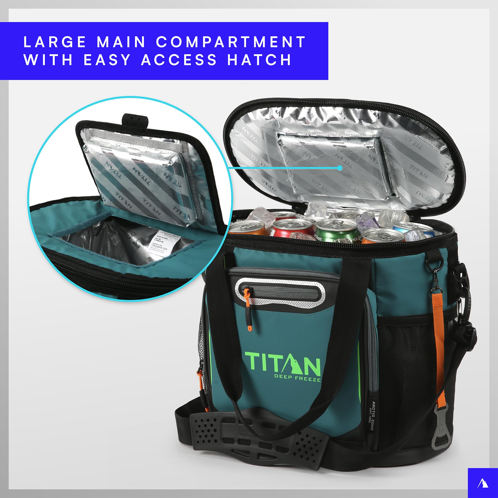 Titan Deep Freeze tote with exterior pocket and mesh side pockets