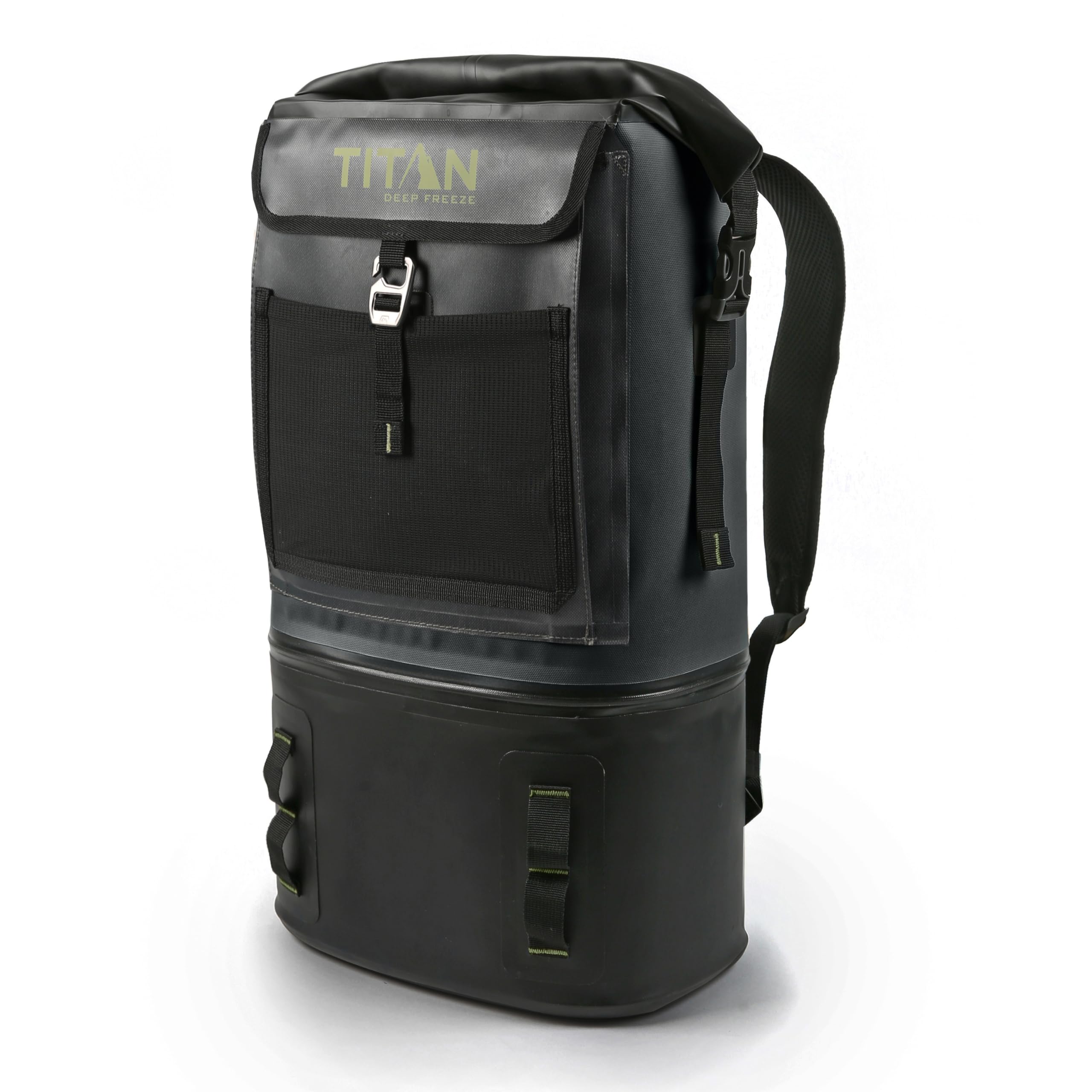 Titan by Arctic Zone front view of the Deep Freeze Welded Backpack Cooler stores 24 cans for outdoor adventures