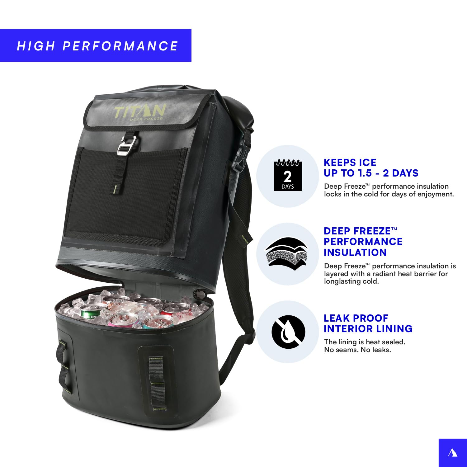 Titan by Arctic Zone straps and padded back enable comfortable carrying on hikes and beach trips