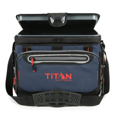 Titan Deep Freeze zipperless lid enables quick access for on-the-go snacks.