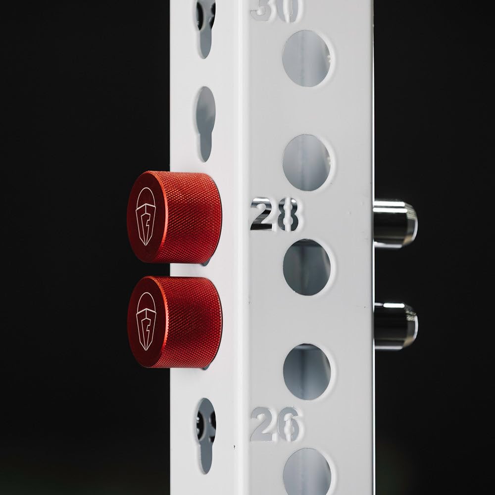 Titan Fitness mag pins billet aluminum knobs withstand heavy use.