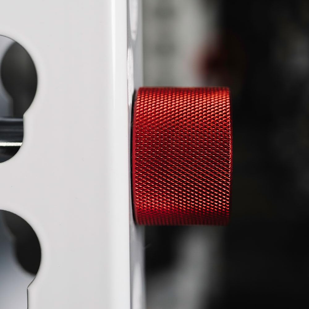 Titan Fitness mag pins knurled grip for quick, precise changes.