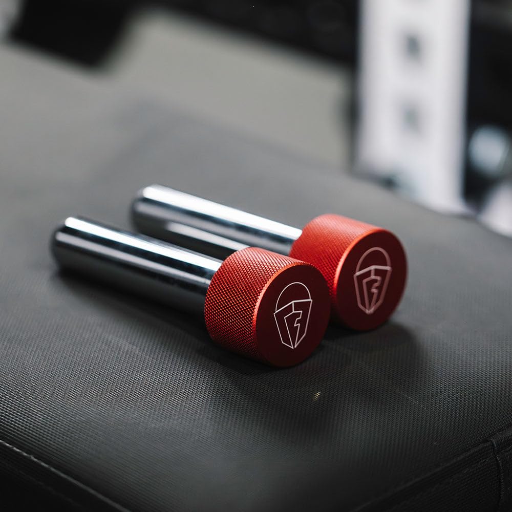 Titan Fitness mag pins red anodized finish adds rugged, stylish durability.