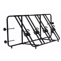 Titan Ramps truck bed bike rack with four bikes secured for transport.