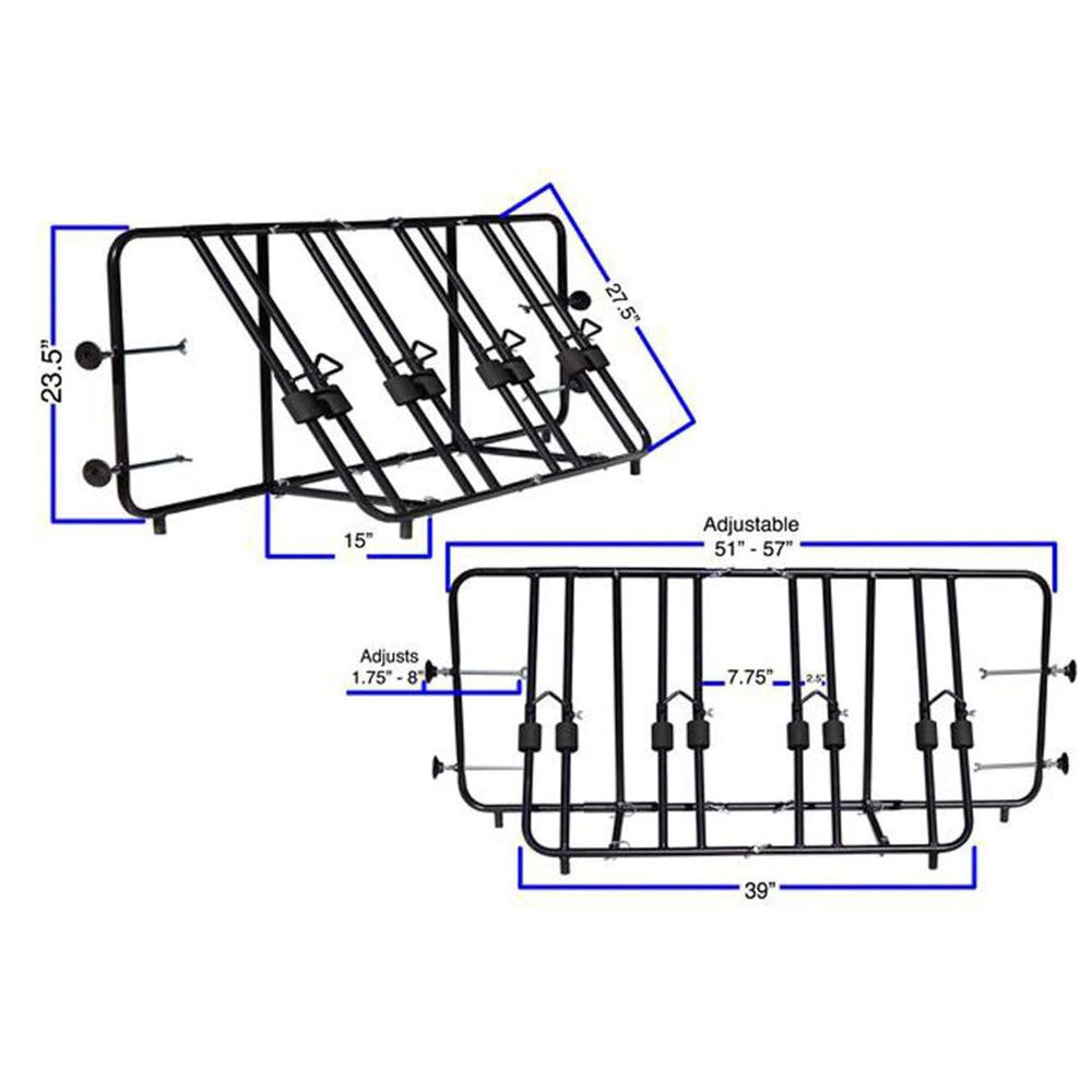 Durable steel construction of Titan Ramps truck bed rack for lasting performance.