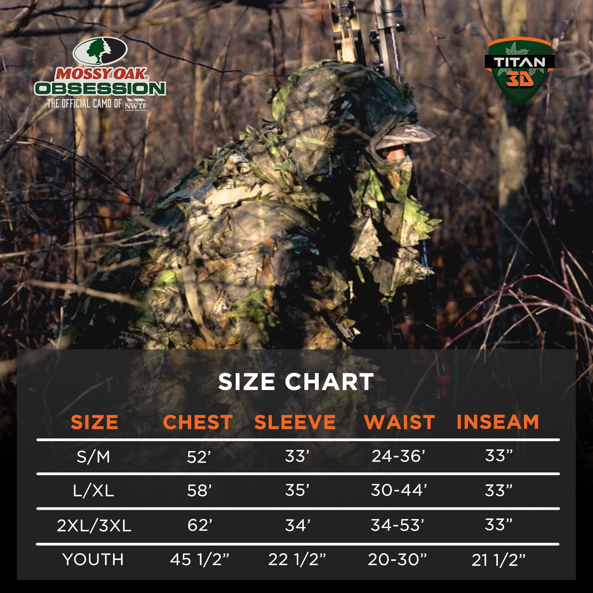 Titan 3D Leafy Suit detailed 3D leaves create depth and motion.