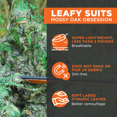 Titan 3D Leafy Suit hood and face mask for concealment during hunts.