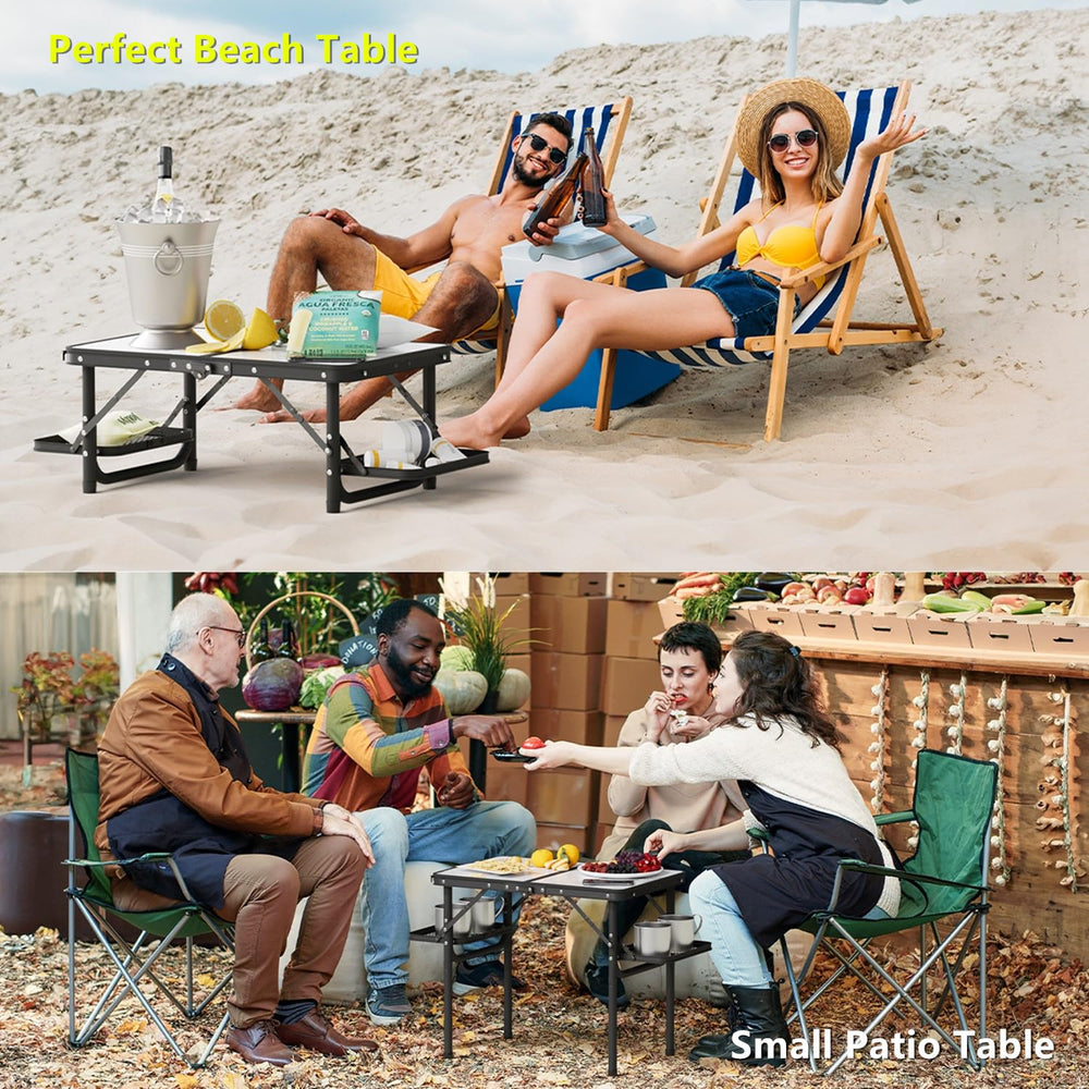 Titanker folding camping table lightweight-aluminum highlights easy carry for outdoor adventures.
