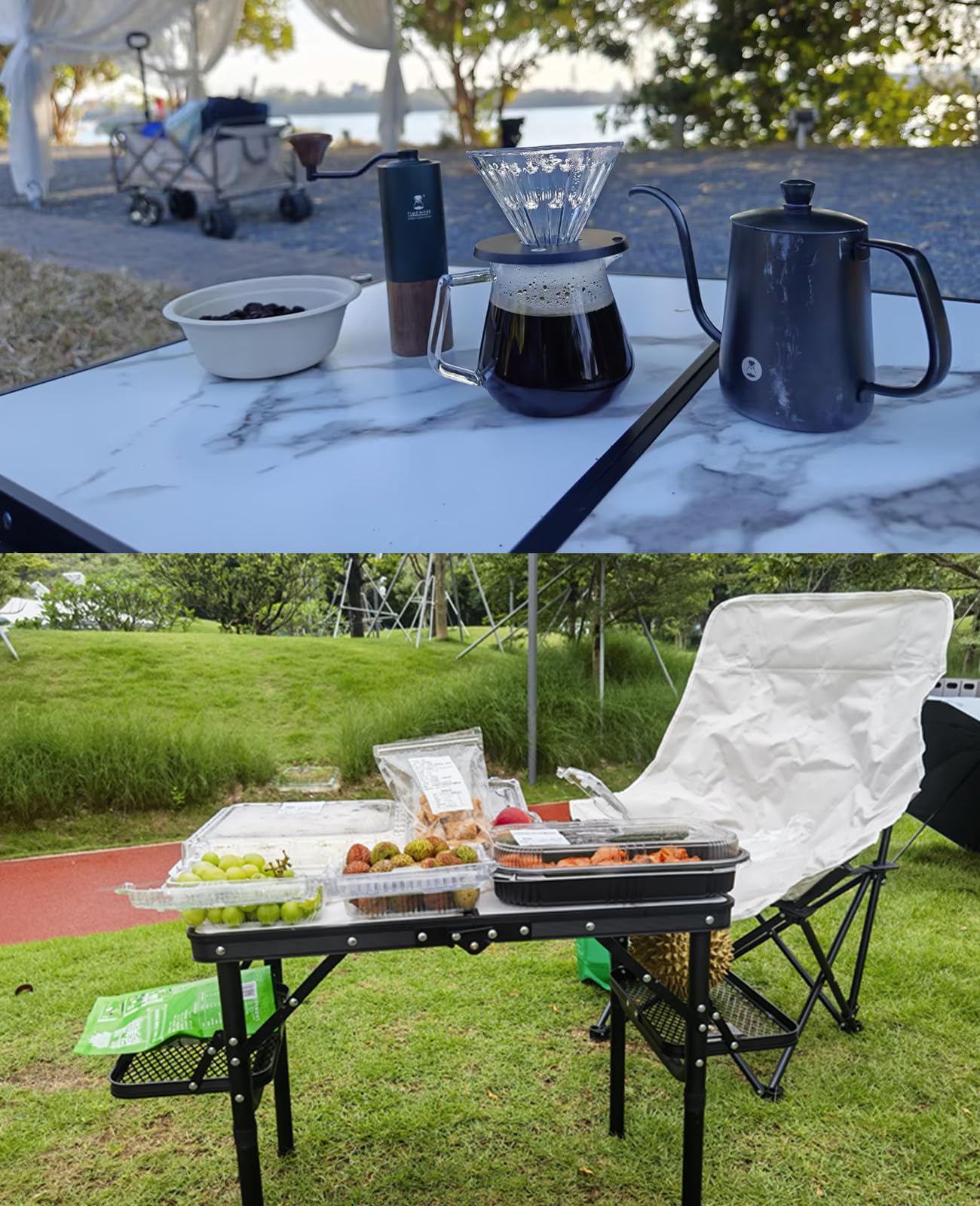 Titanker picnic-beach-table-waterproof-easy-clean keeps surfaces ready after rain.
