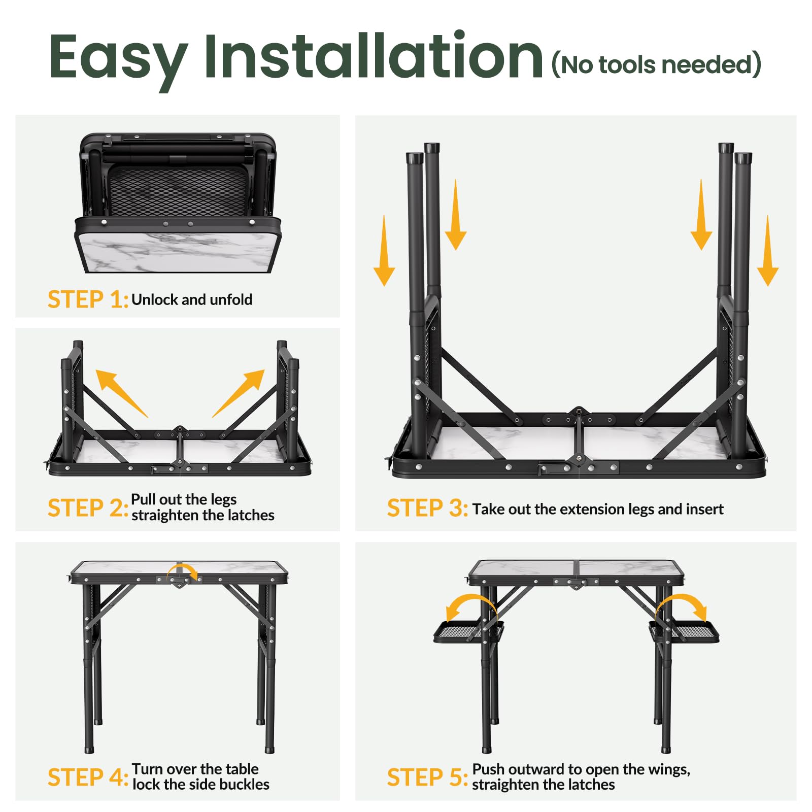 Titanker portable-camping-table-uses-bed-table versatile for meals or laptop work.