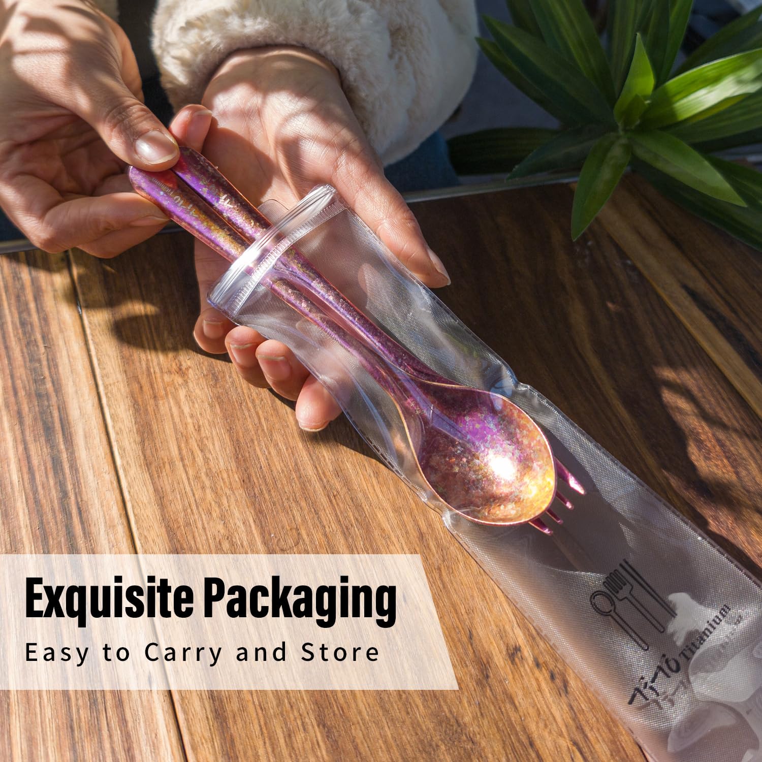 TiTo cutlery washed under tap shows easy-clean surface with no flavor retention.