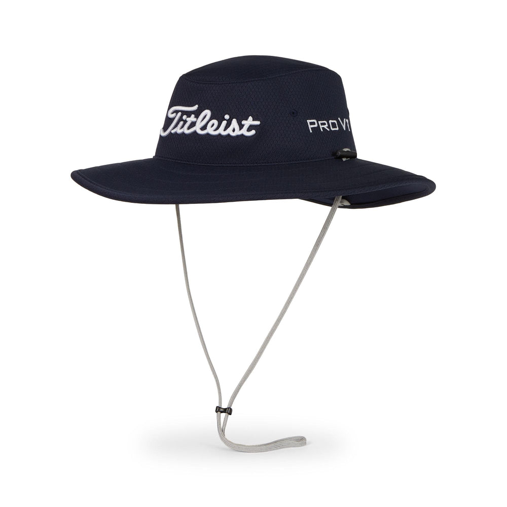 Titleist Tour Hat navy/white front view for breathable sun-ready comfort.