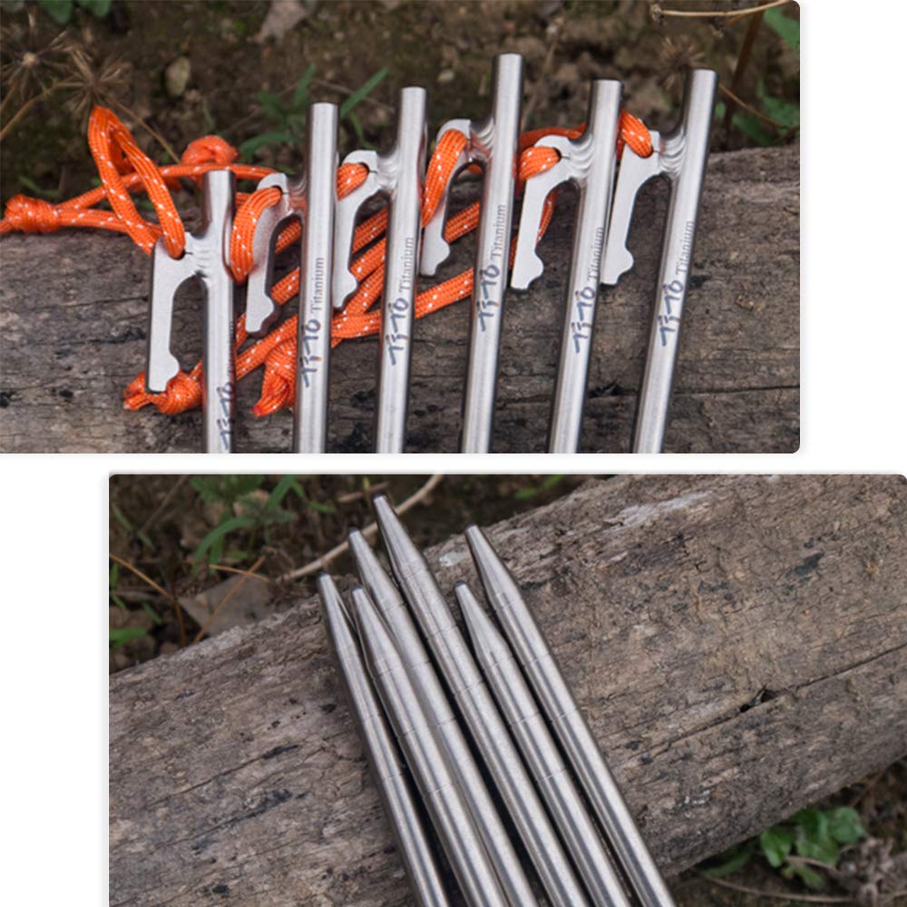 TiTo Titanium tent pegs come in 4 or 6 piece packs