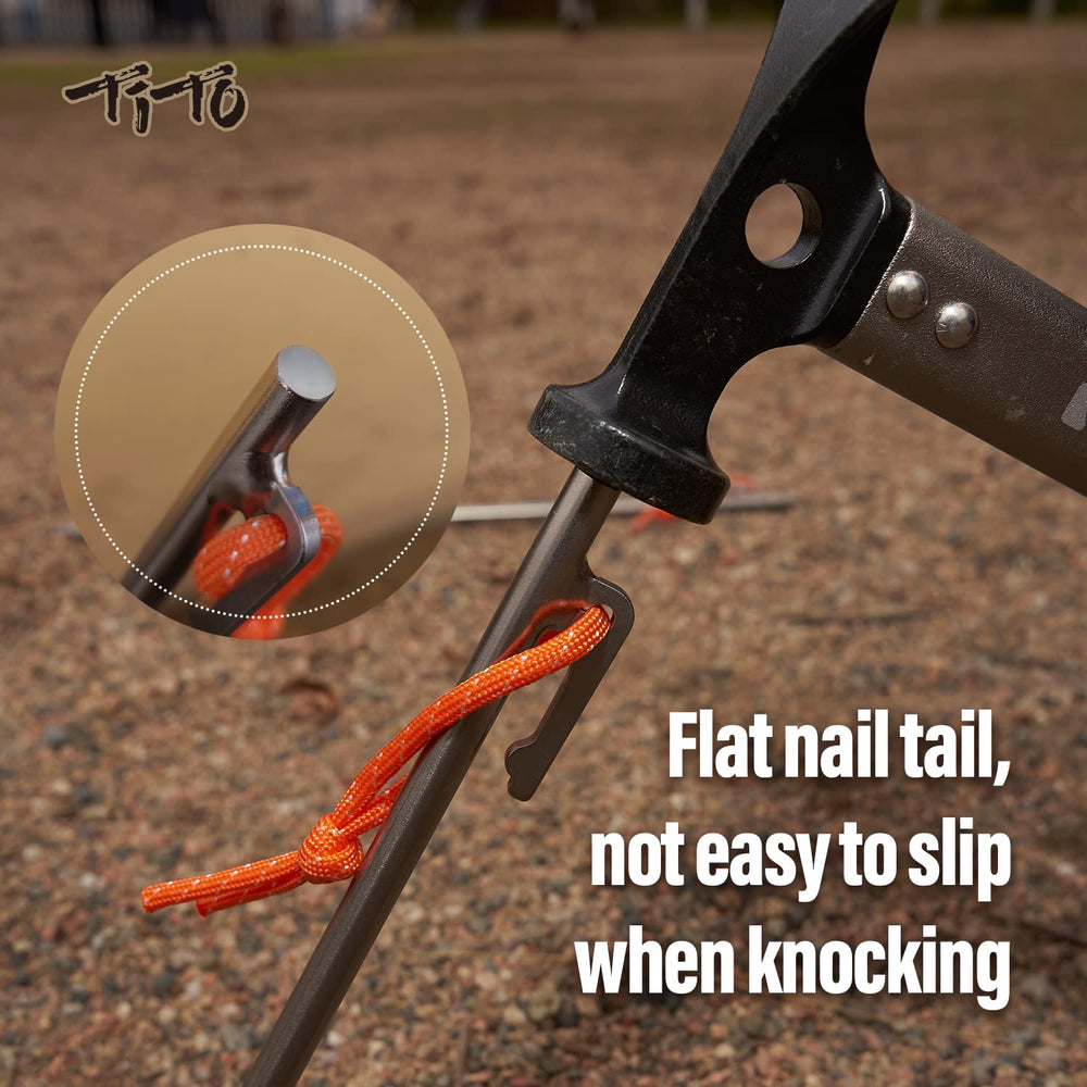 TiTo Titanium tent pegs in 8x350mm size for sturdy anchoring