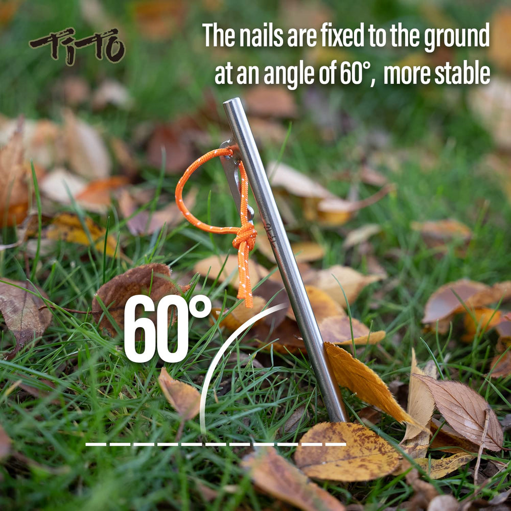 TiTo Titanium tent pegs multi size set for versatile staking options