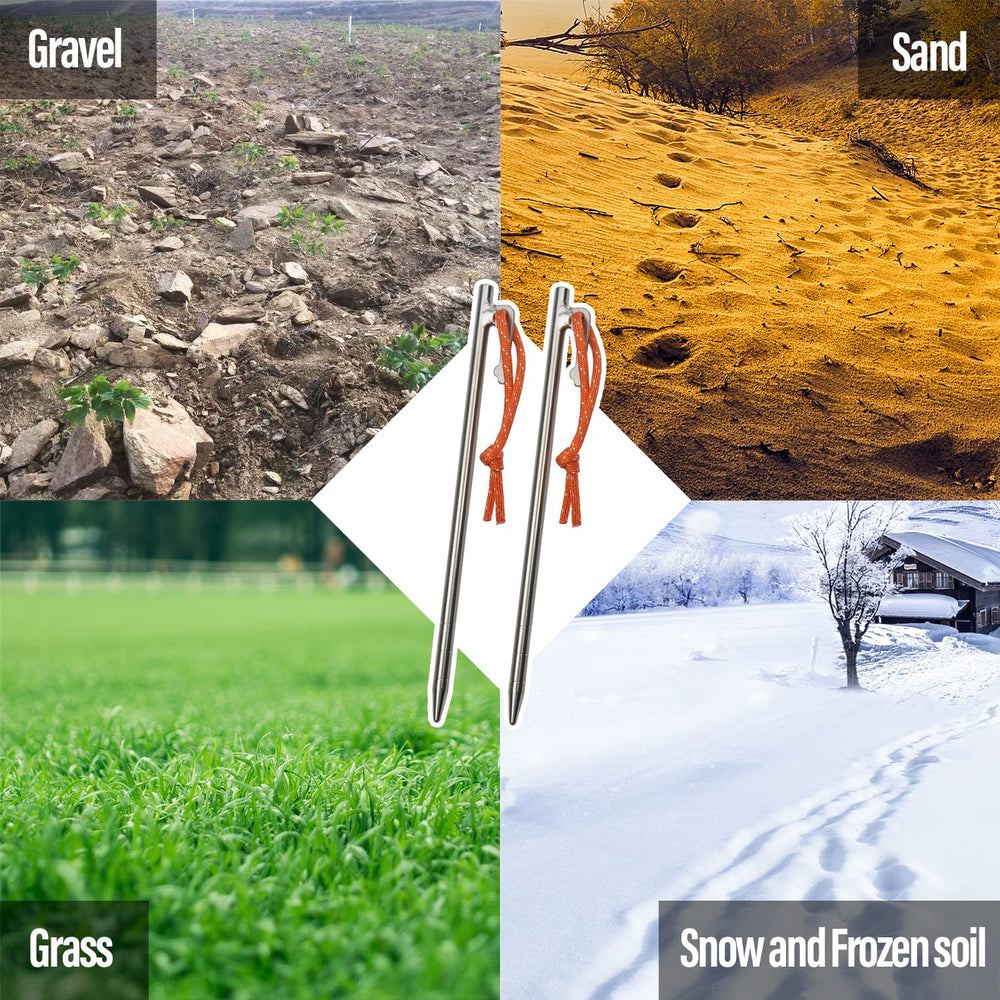 TiTo Titanium tent pegs suitable for permafrost and gravel conditions