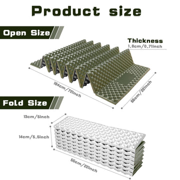 TIYURENER sleeping pad open 72x22 inches provides cushioned rest on camping trips