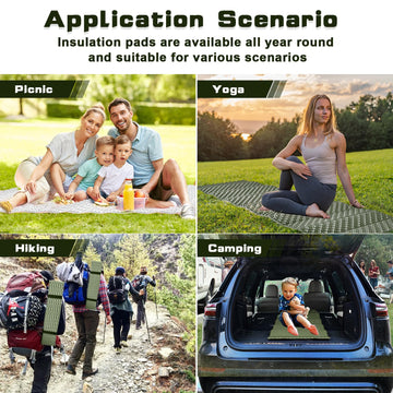 TIYURENER foam sleeping pad in use during outdoor camping for comfort and durability