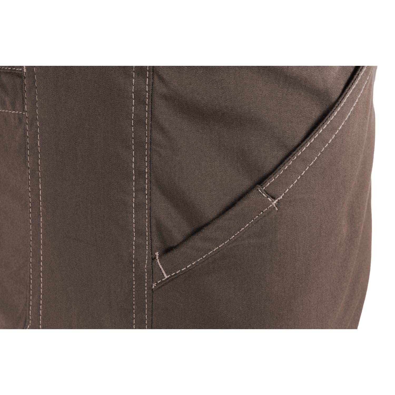 TK Flex Rise zipper fly close-up for smooth, reliable operation