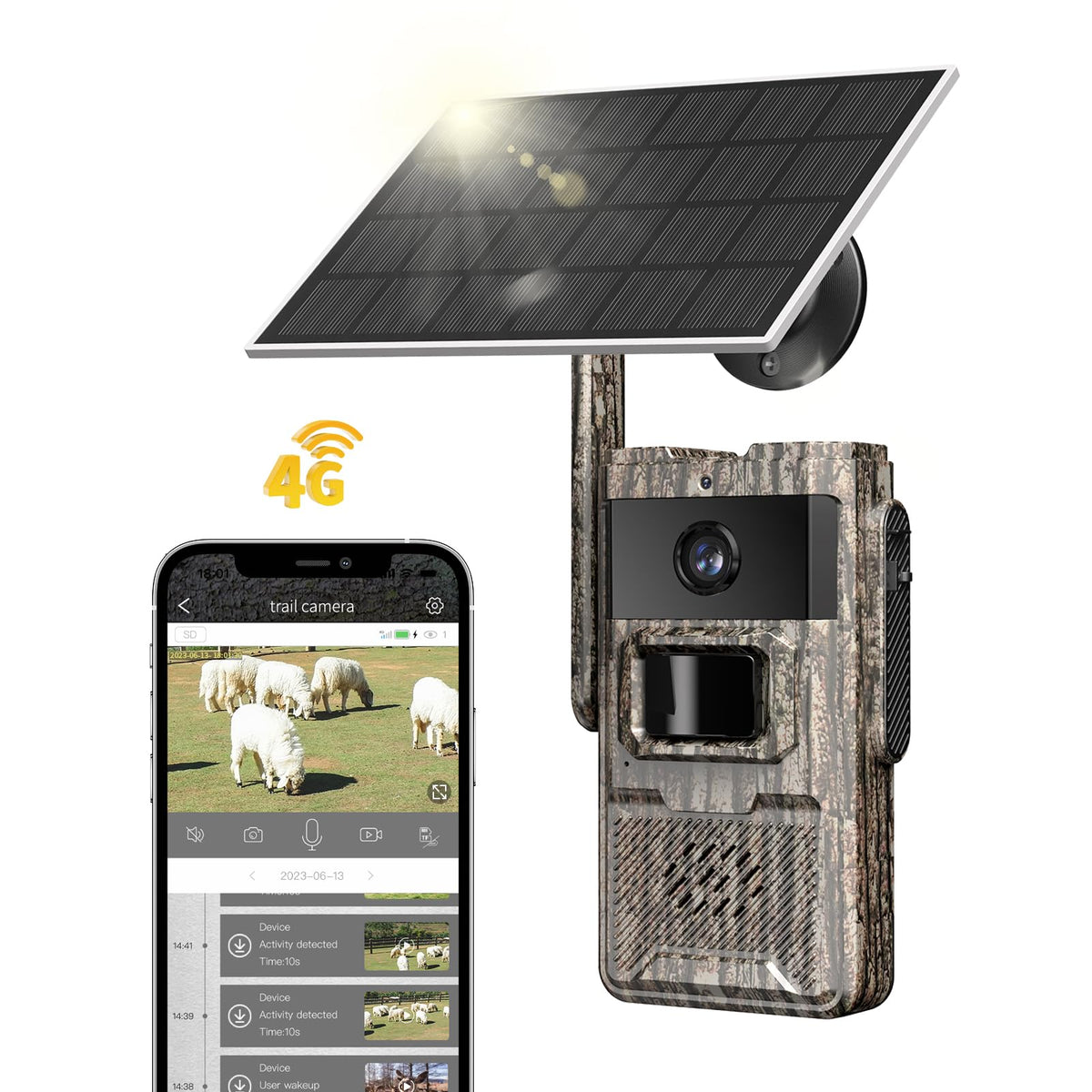 TKENPRO trail camera delivers 2K live feed for remote wildlife viewing.