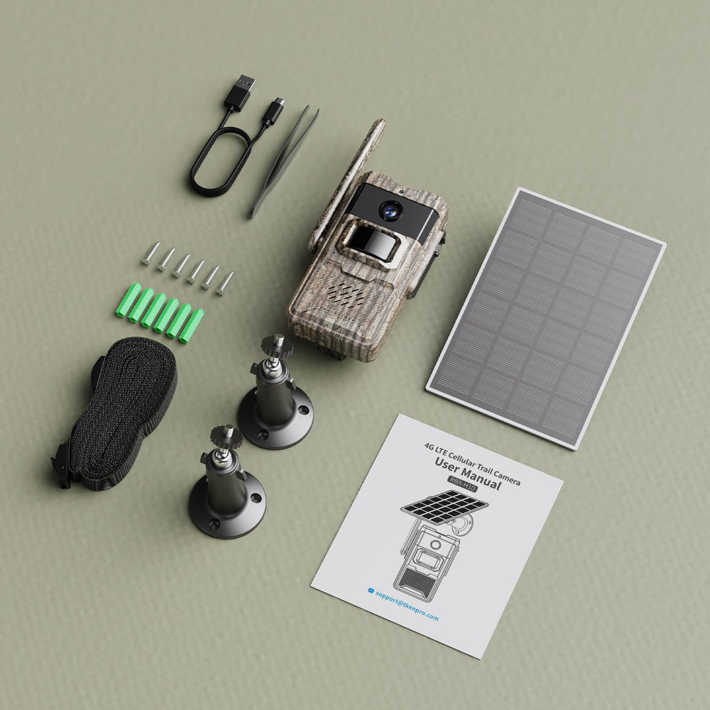 TKENPRO trail camera with Ucon app access lets you view live feeds remotely.