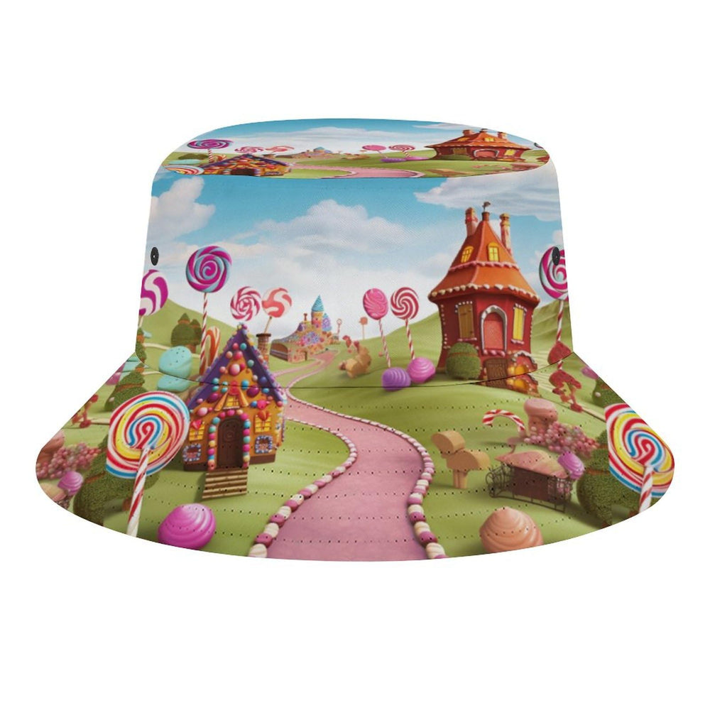TKJMCSW Candy Land bucket hat front view showing classic style and sun protection