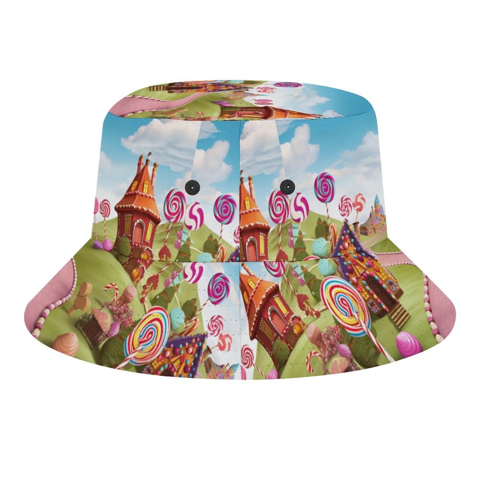 TKJMCSW Candy Land bucket hat stitch detail shows quality craftsmanship