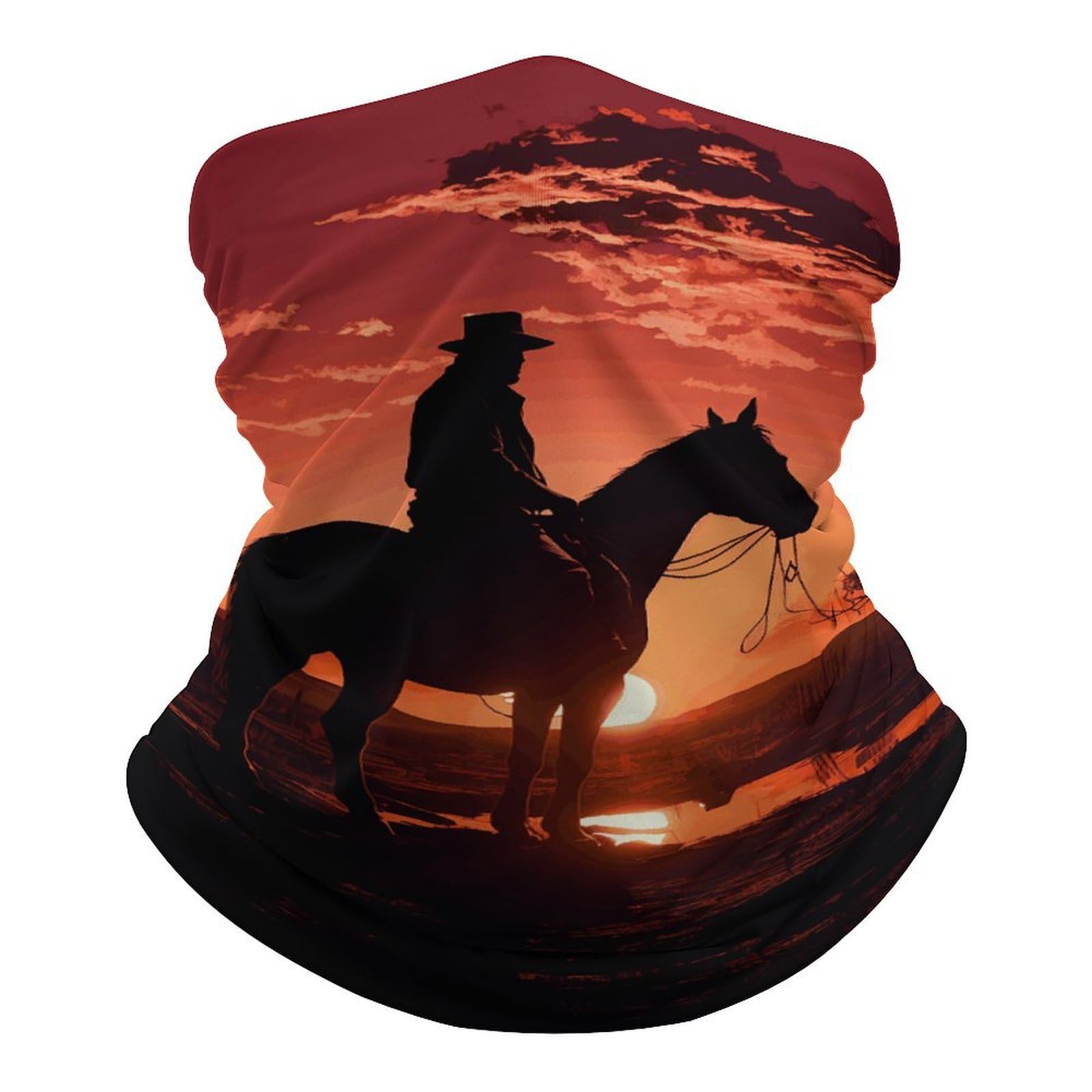 TKJMCSW Cowboy West balaclava face mask offering breathable sun protection for outdoor activities