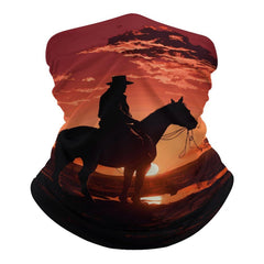 TKJMCSW Cowboy West balaclava face mask offering breathable sun protection for outdoor activities