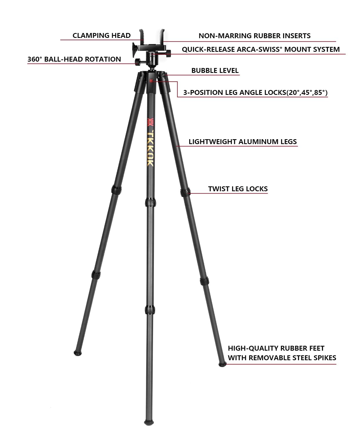 TTKOK D60 lever leg locks for quick, secure height adjustments