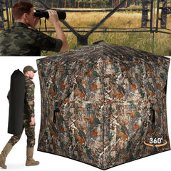 TLC Sport hunting blind 360-degree view panels enable all-around observation while remaining concealed.