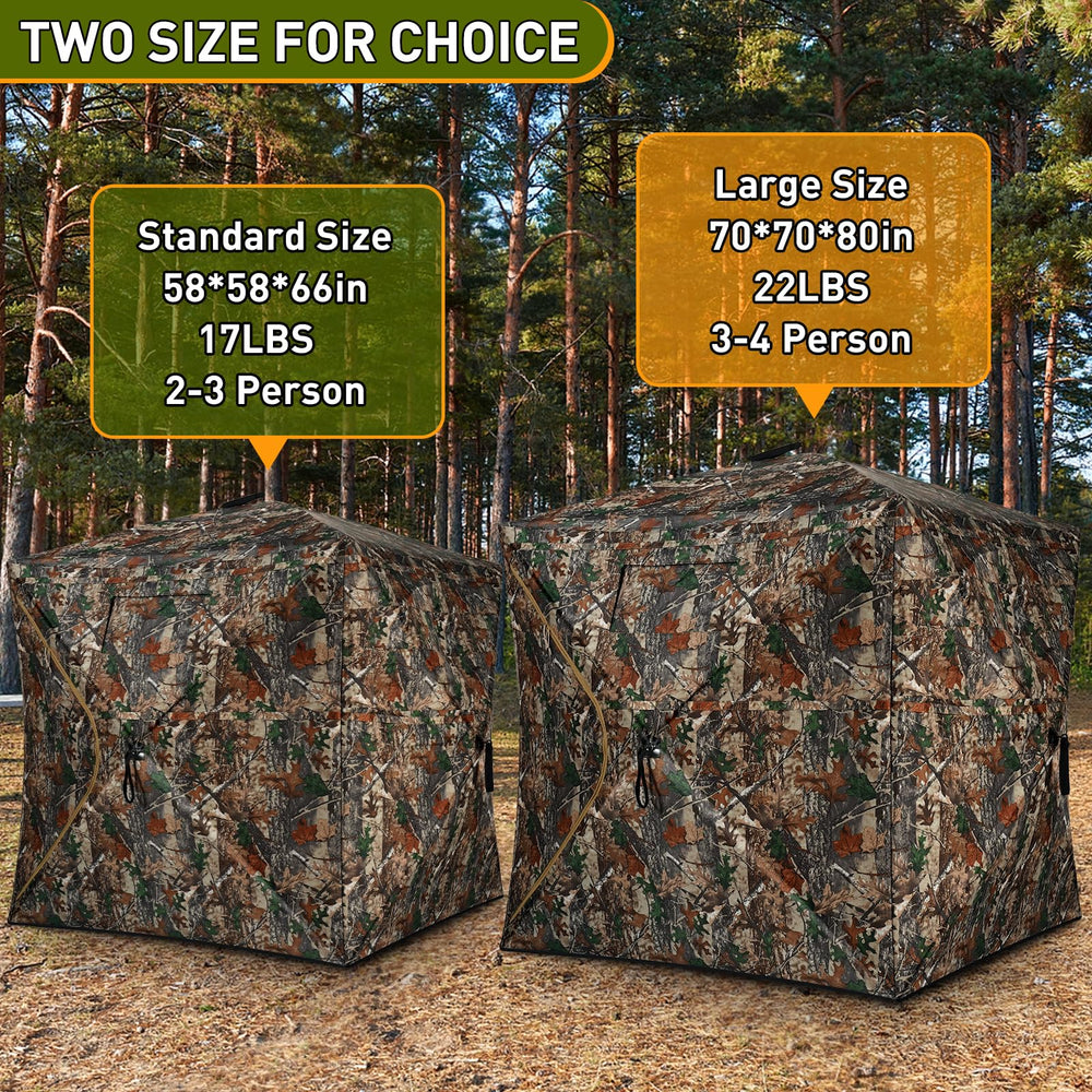 TLC Sport 58x58x66-inch blind dimensions support two to three hunters.